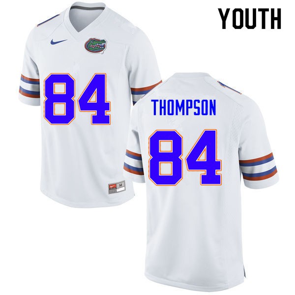 Youth #84 Trey Thompson Florida Gators College Football Jerseys White